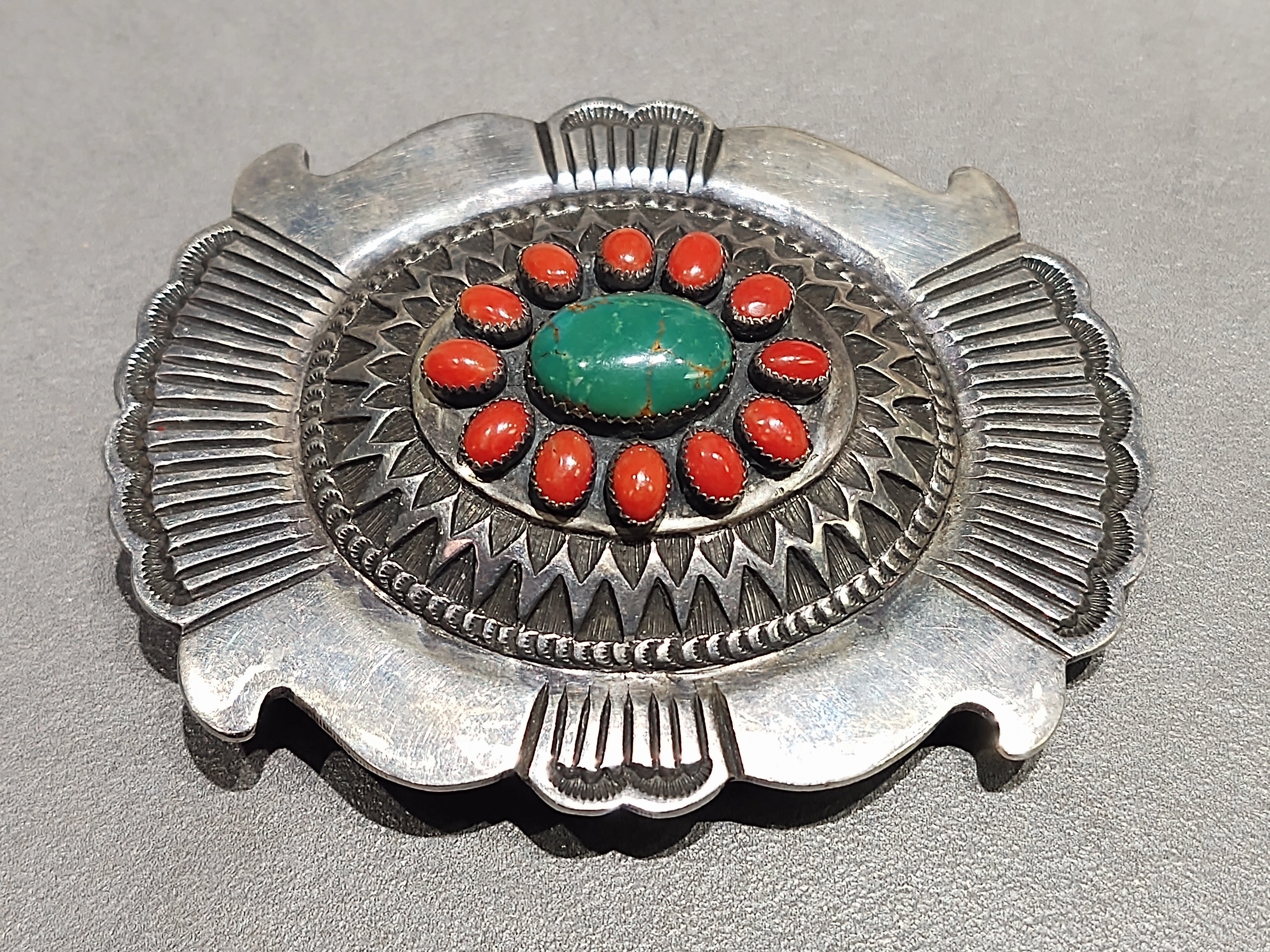 Neutral Glow Rick Martinez Navajo Sterling Silver  Belt Buckle - Handmade Native American