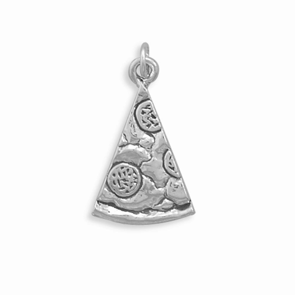 3-D Slice of Pizza Charm Sterling Silver, Made in the USA Evening Set Bold Edge