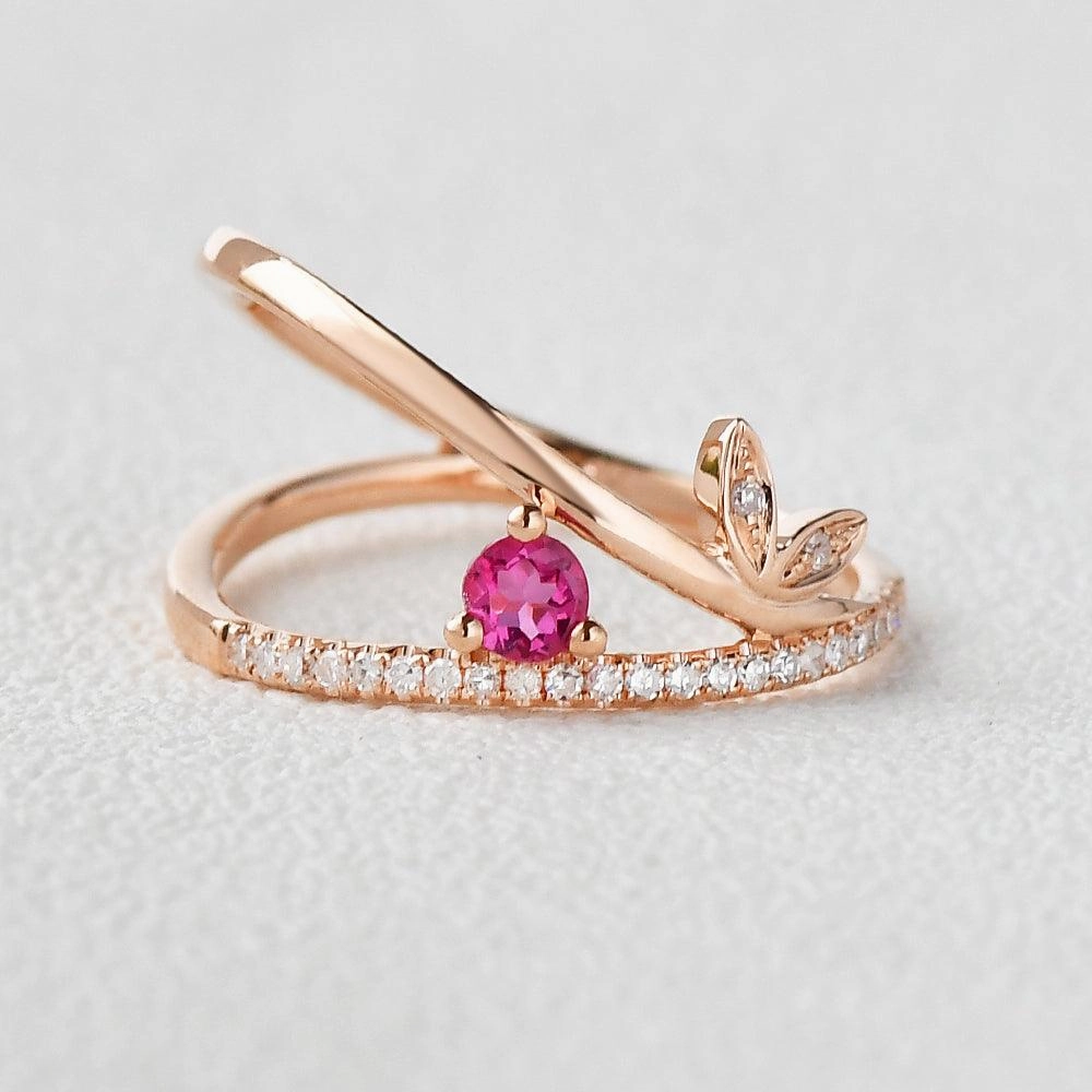 Charming Shine Natural Ruby & Moissanite Inspired Ring