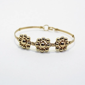 14kt Gold Filled or Sterling Silver Beads Beadflower Bracelet Stackable Piece Engaging Quality
