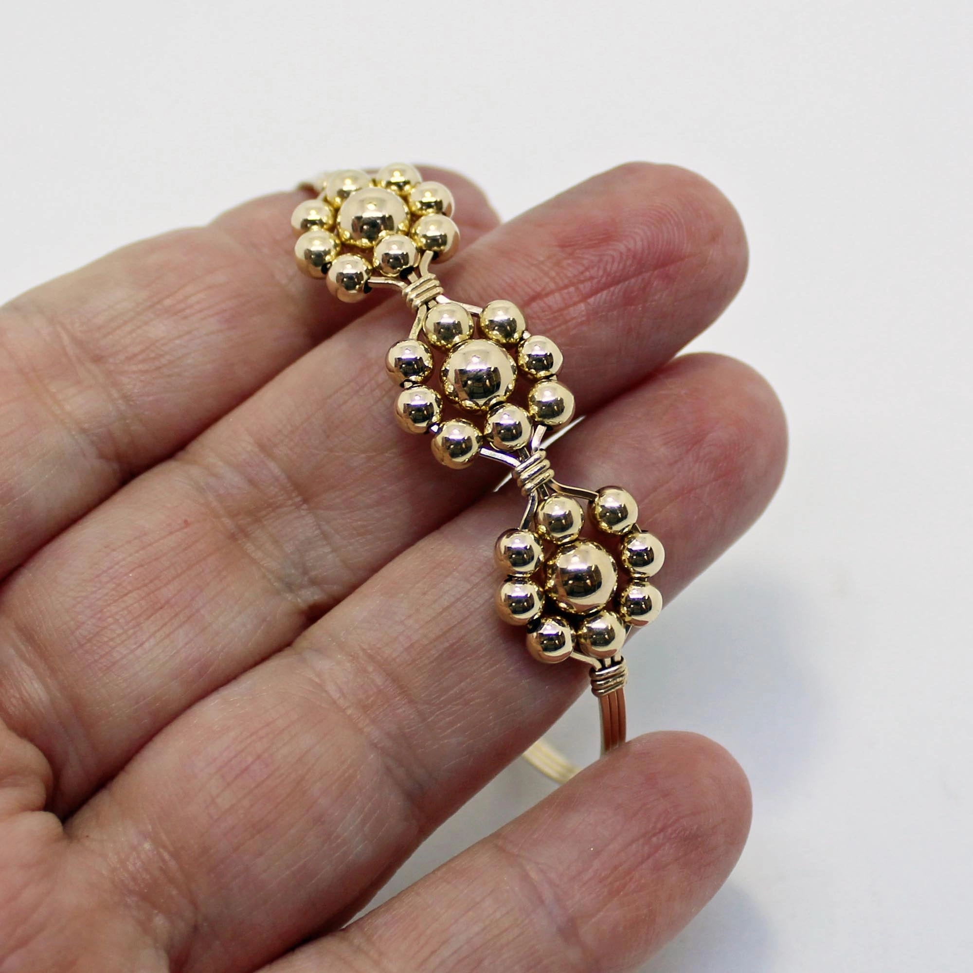 Fantasy Vision First rate 14kt Gold Filled or Sterling Silver Beads Beadflower Bracelet