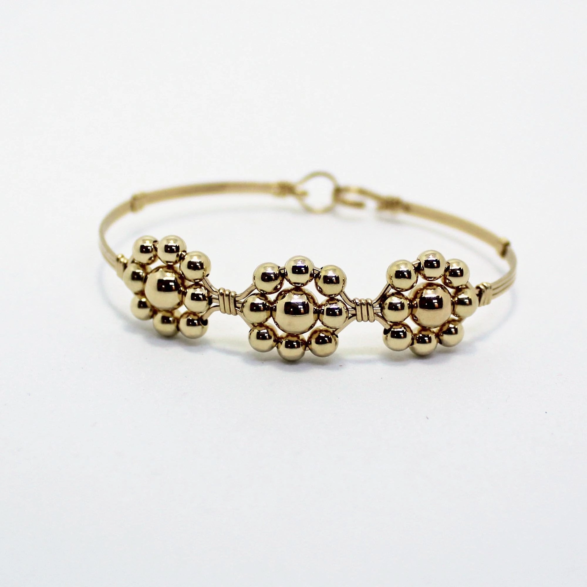 14kt Gold Filled or Sterling Silver Beads Beadflower Bracelet Stackable Piece Engaging Quality