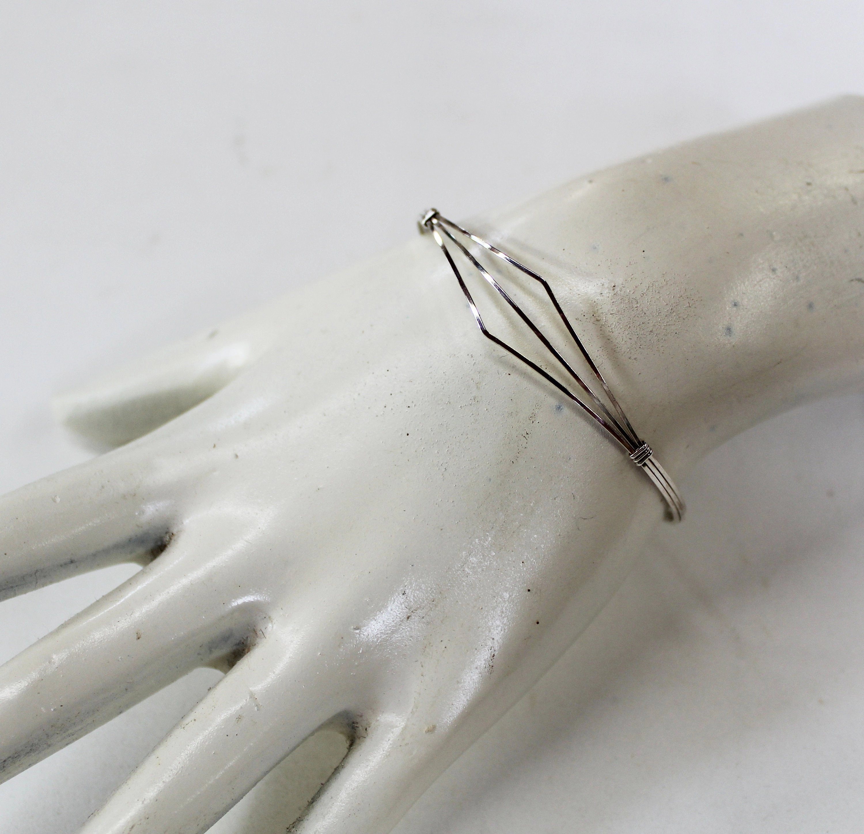 Sterling Silver 3-Strand Wire Wrapped Bracelet - SSSpo Judicious Pick Trendsetter