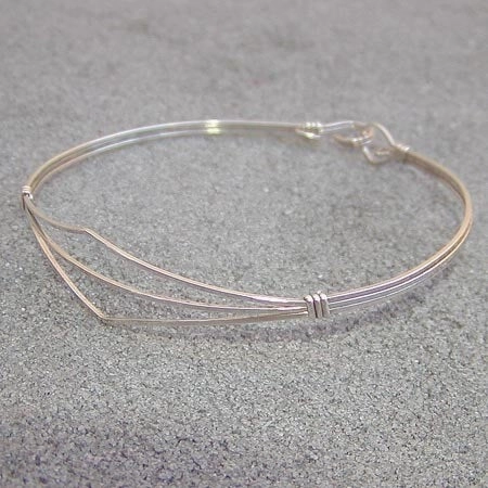 Runway Inspired Cosmic Blends Sterling Silver 3-Strand Wire Wrapped Bracelet - SSSpo