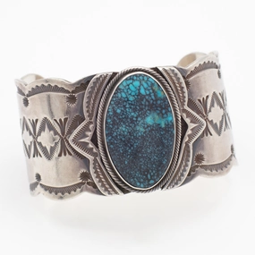 family event Fashion Forward Wilson Begay Navajo Handmade Sterling Silver Natural Turquoise Cuff Bracelet