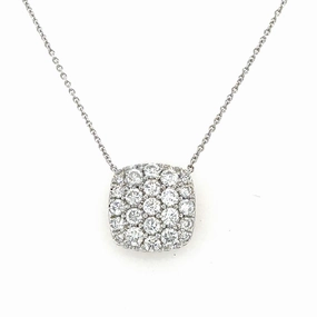 Timeless Highlight Estate 14K White Gold Round Shape Diamonds Cluster Pendant (.53ctw)