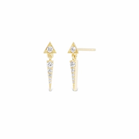 Summit Triangle Dangle Earrings - 18k Gold   Diamonds Trendy Item Stunning Selection