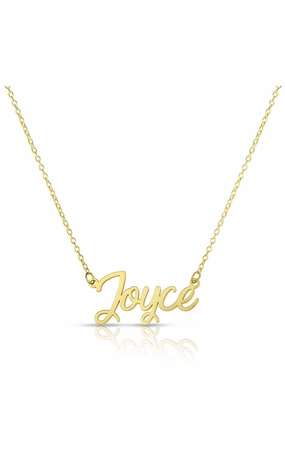Script Nameplate Necklace Peaceful Style