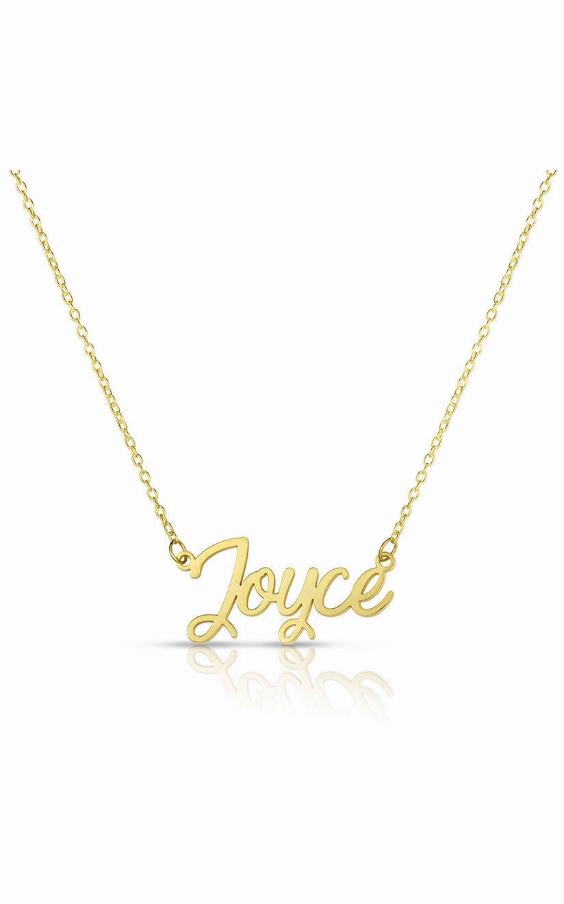 Script Nameplate Necklace Peaceful Style