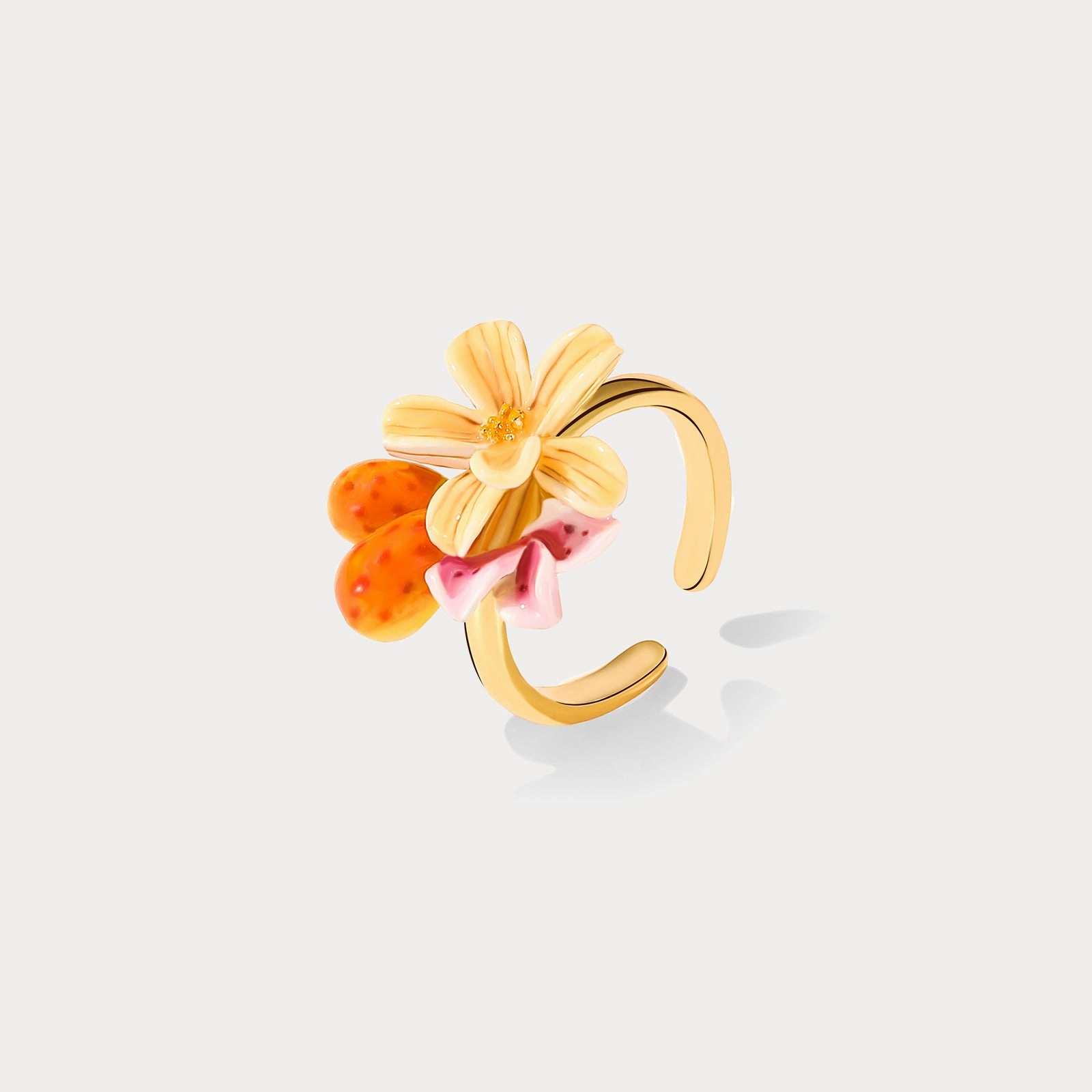 Sweet Pear Flower Ring Modern Fashion