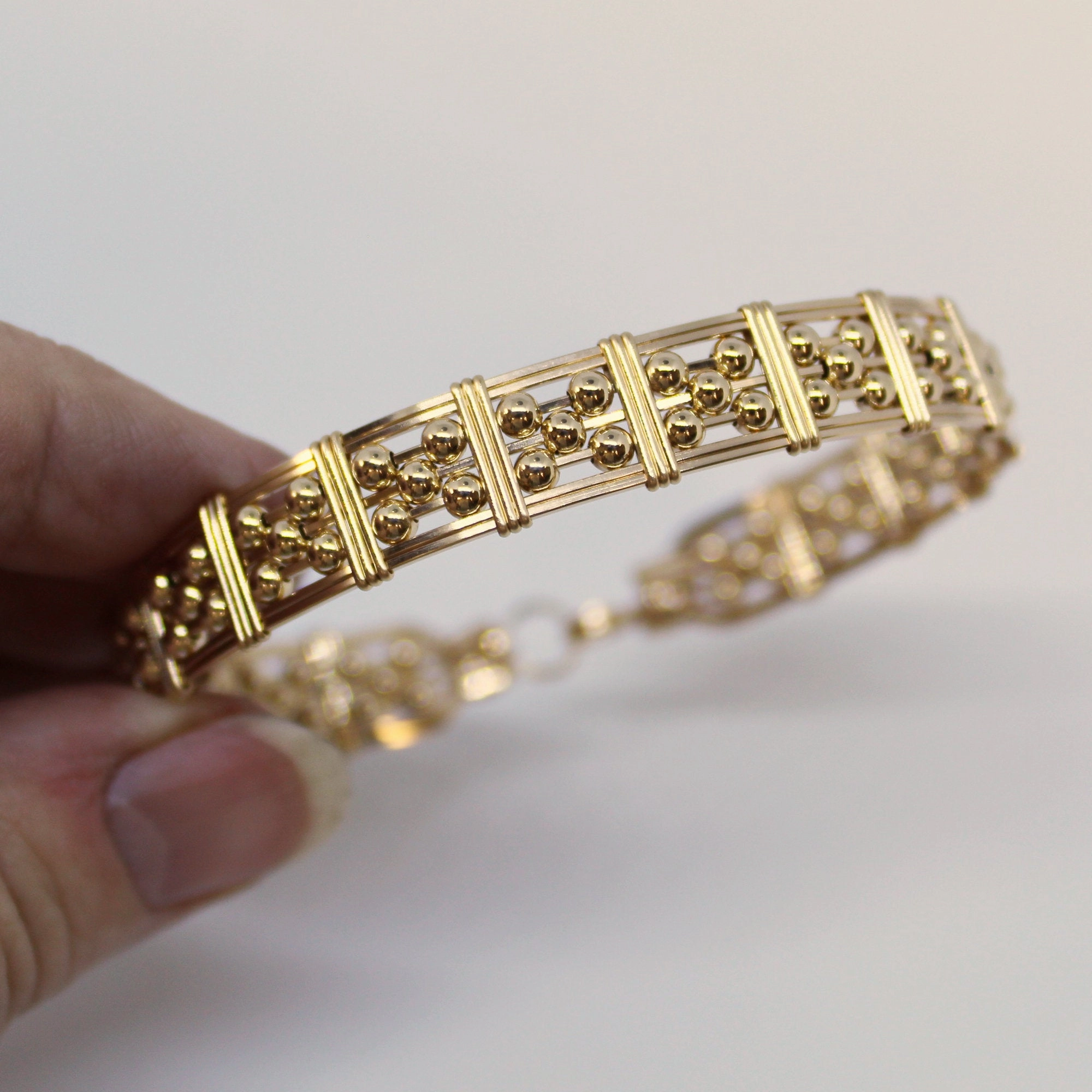 5-Bead Star 3mm Gold Filled Beads Wire Wrapped Bracelet New Interpretation Diverse Representation