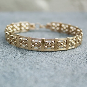 Borderless Norm 5-Bead Star 3mm Gold Filled Beads Wire Wrapped Bracelet