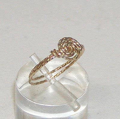 Hypoallergenic Accessory Comfortable Article Swirled Rosette 14kt Gold Filled Twist Wire Ring - ON SALE
