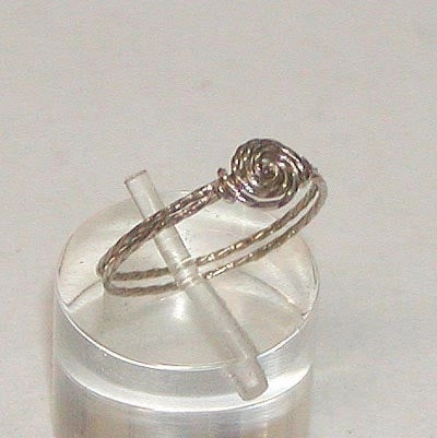 Bendable Item Swirled Rosette Sterling Silver Twist Wire Ring - ON SALE