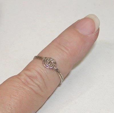 Swirled Rosette Sterling Silver Twist Wire Ring - ON SALE Branded Embellishment