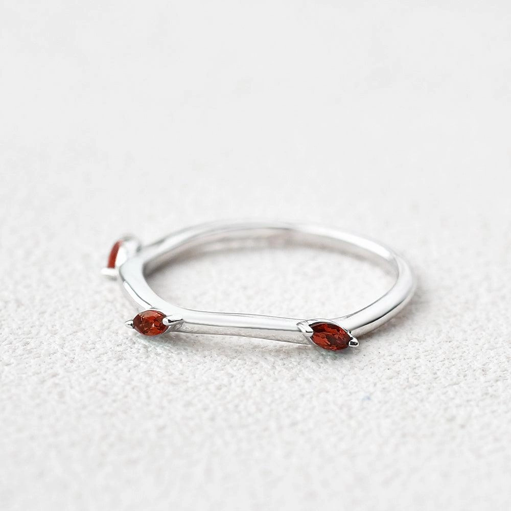 Lab Ruby Three Stone White Gold Ring Delicate Feature Favorite Accent