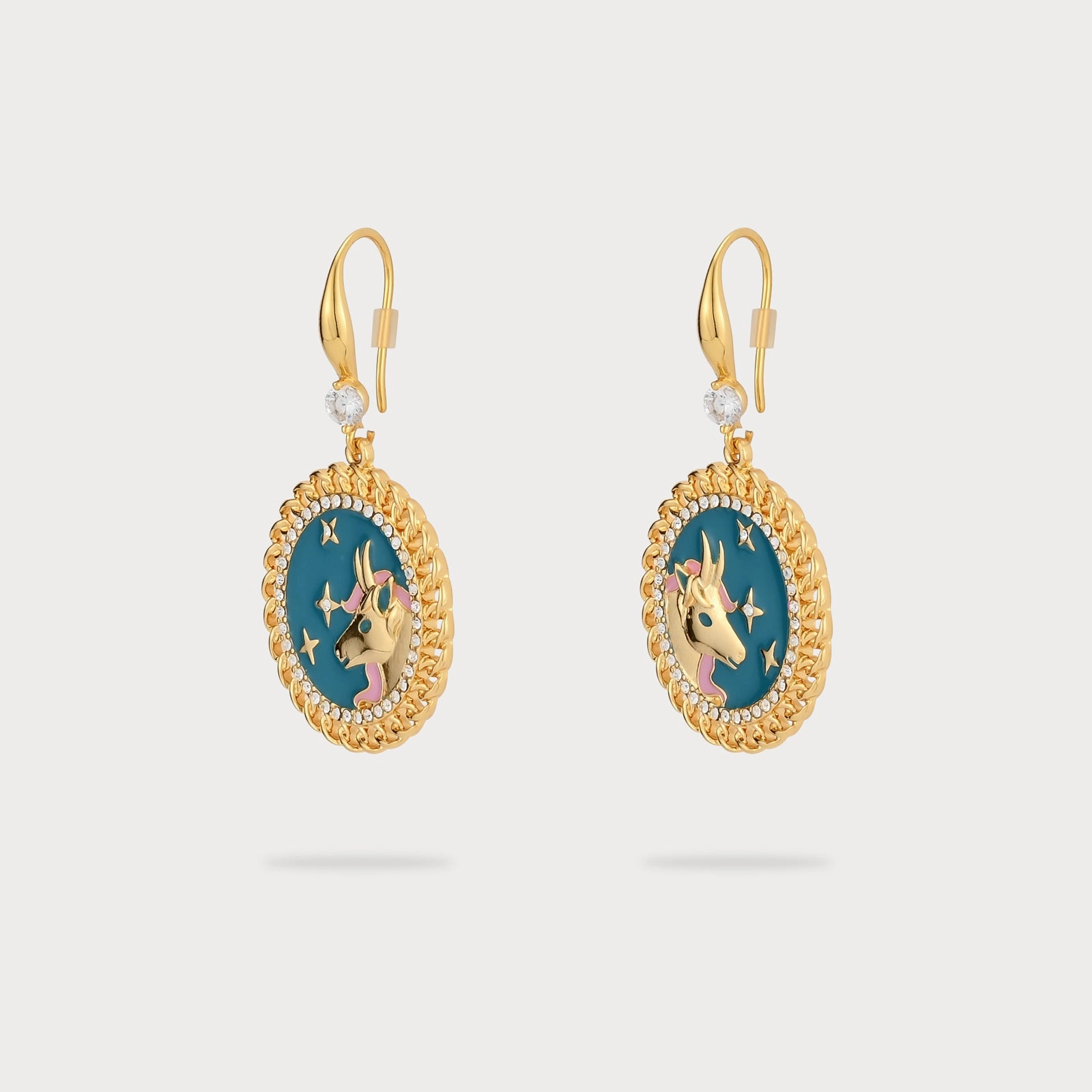 Taurus Enamel Earrings Shimmering Design Finishing Touch