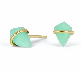 Durable Accent Teeny Kite Stone Studs - 18k Gold