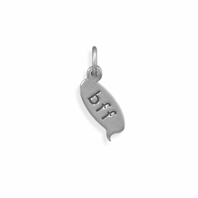 Text Message Charm Engraved with bff Sterling Silver Subtle Mood Radiant Glam