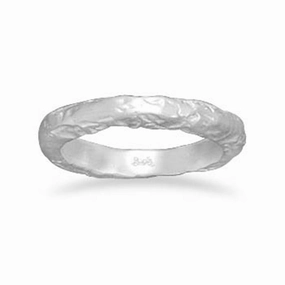 Textured Band Ring Matte Finish Sterling Silver, 9 Timeless Flow All Around