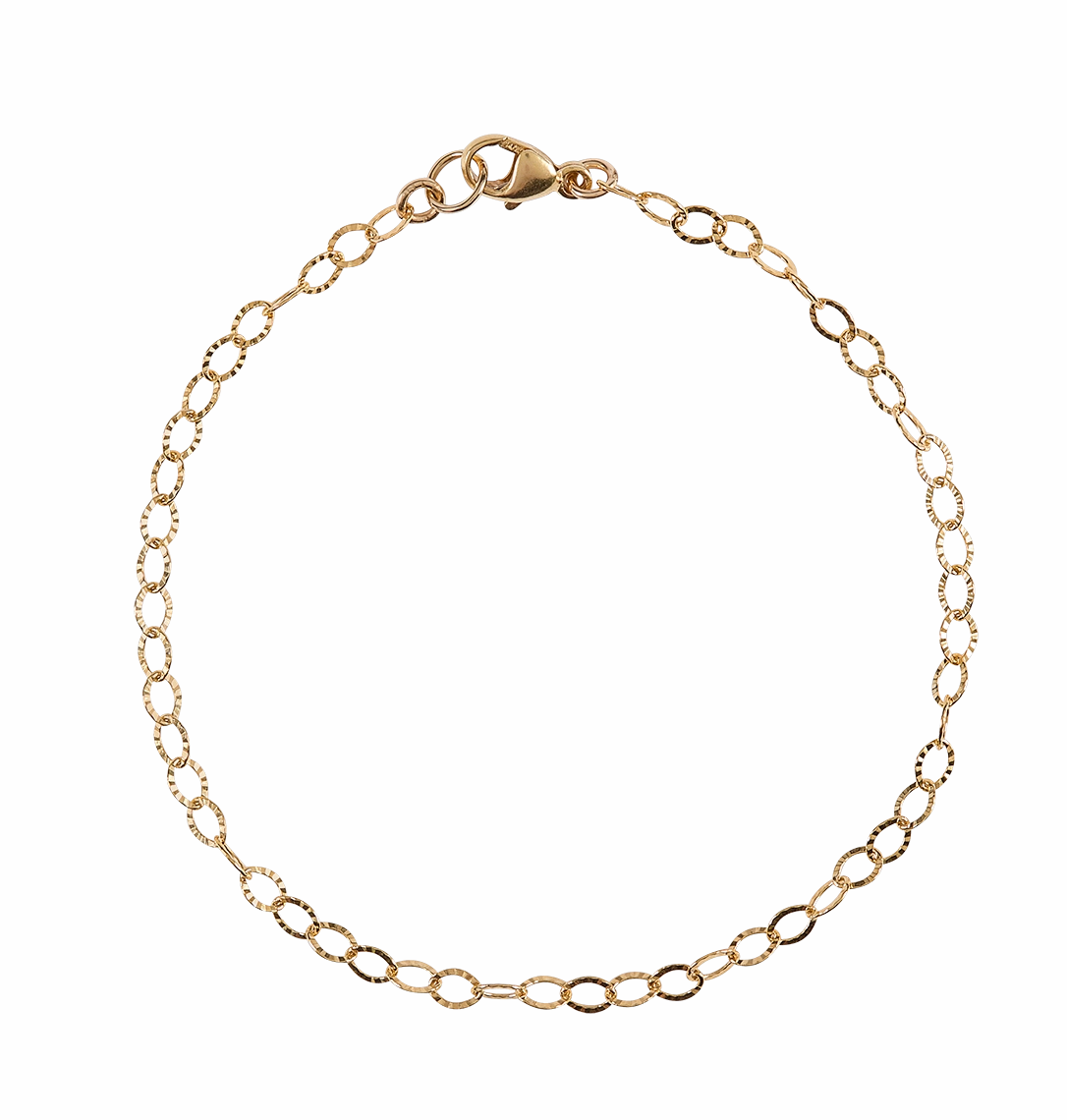 Basic essential Textured Oval Chain Bracelet