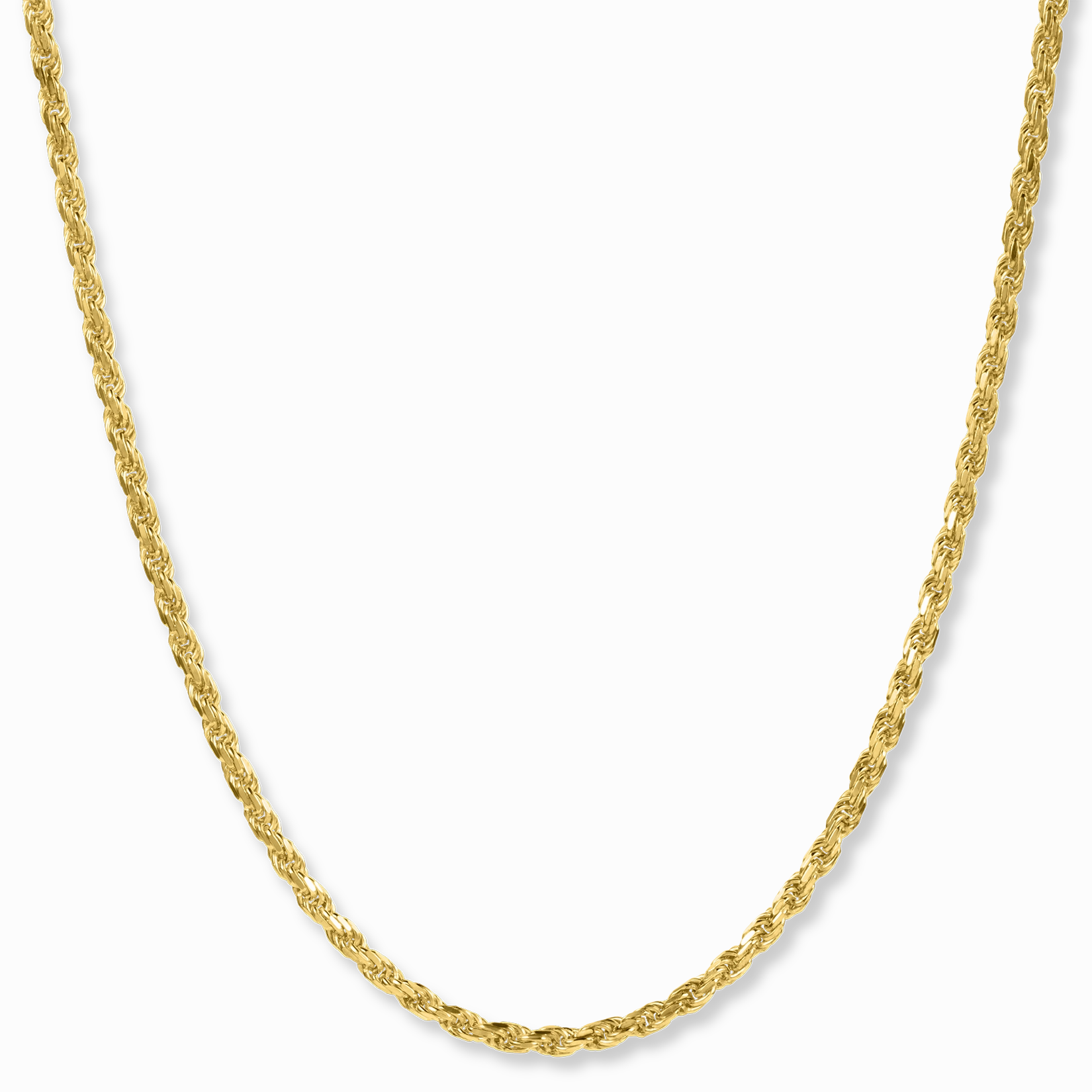Excellent Adornment Polished Finish The Gold Rope Necklace - Italian Collection