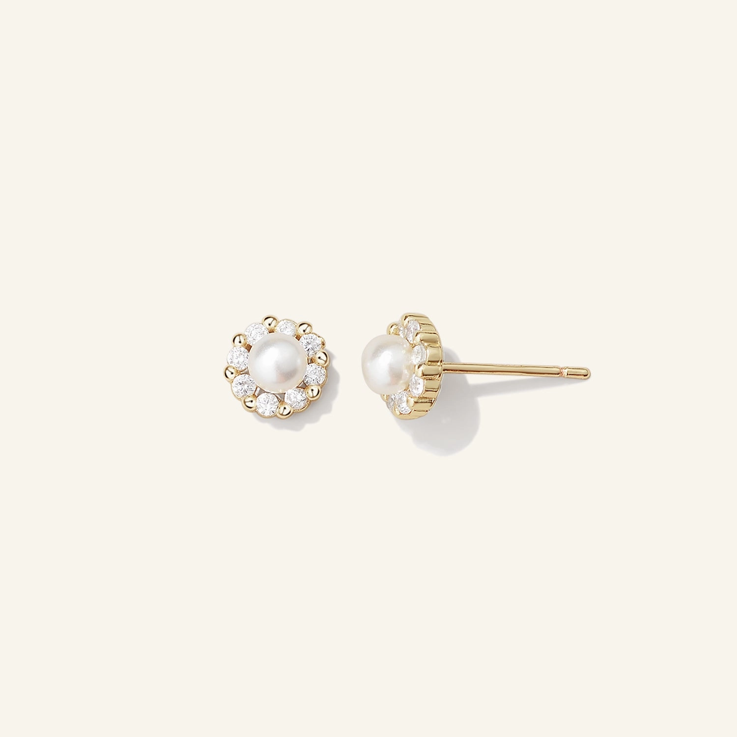 All Day Style The Pearl-fect Akoya Pearl Floral Halo Stud Earrings
