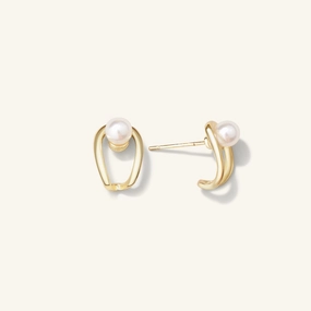 Neat Spark The Pearl-fect Huggie Akoya Pearl Stud Earrings