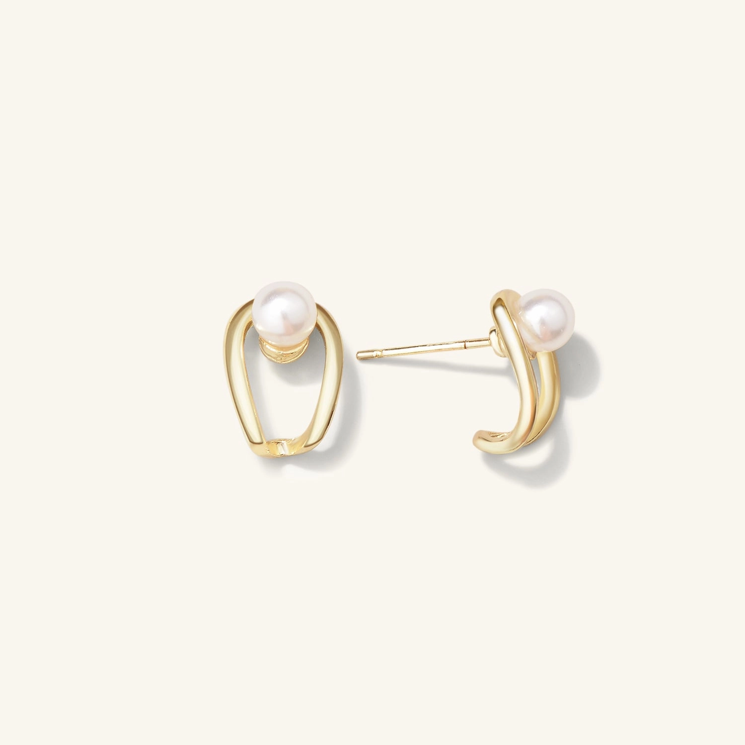 The Pearl-fect Huggie Akoya Pearl Stud Earrings Bridal Collection Refined Jewelry