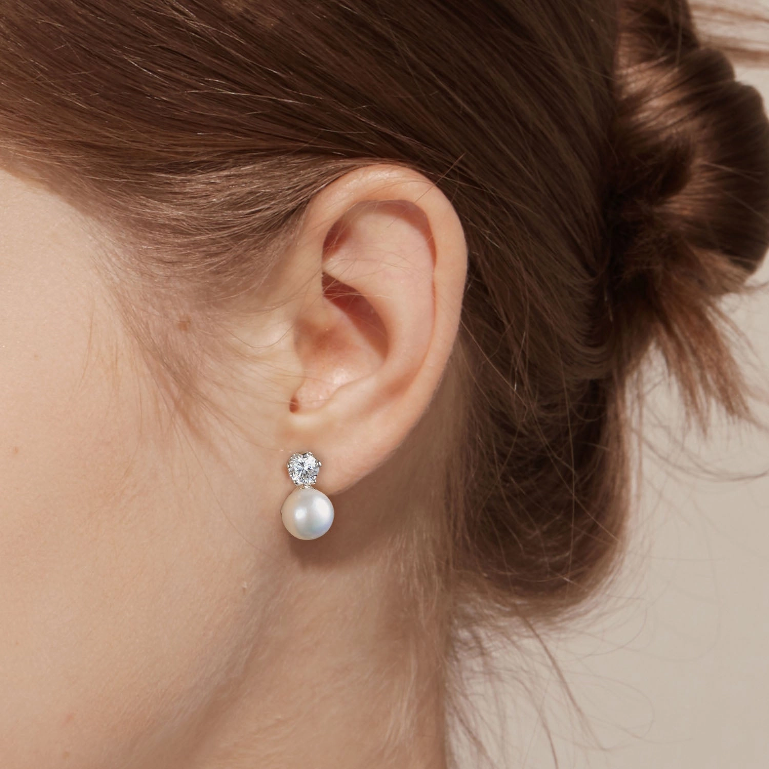 Vivid Accent The Pearl-fect Solitaire Classic Akoya Pearl Moissaitte Drop Earrings