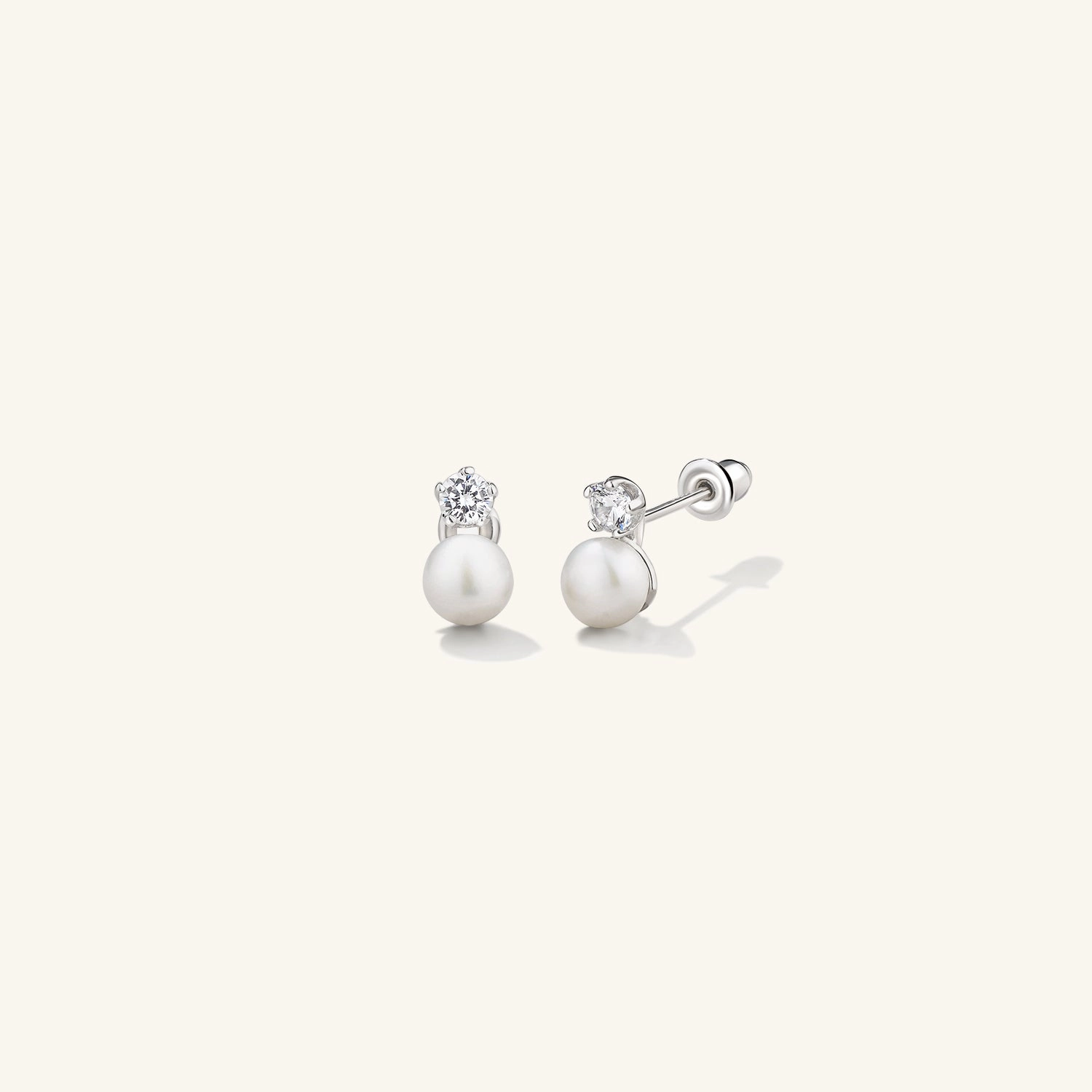 The Pearl-fect Solitaire Classic Akoya Pearl Moissaitte Drop Earrings Glistening Piece
