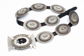 Thomas Curtis Navajo Handmade Sterling Silver Concho Belt Timeless Craftwork Special Celebration