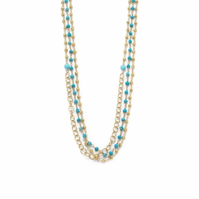 Three Strand Choker Chain Necklace with Gold-plated Sterling Silver Understated Style Elegant Touch