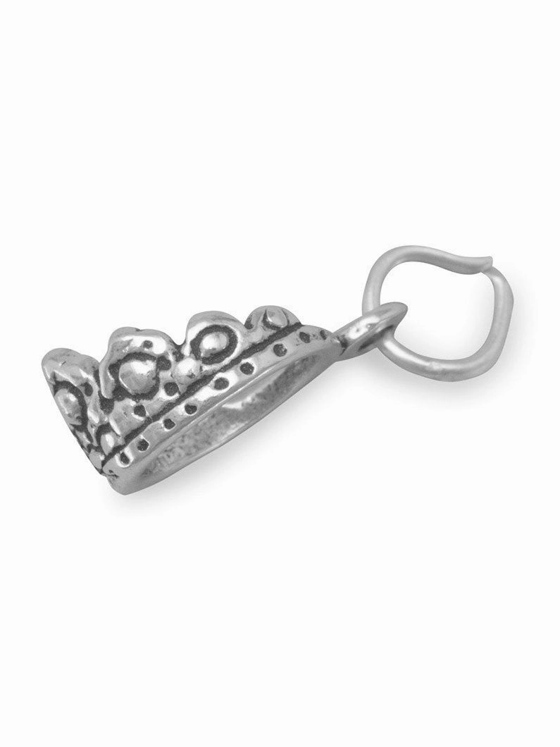 Tiara Crown Charm Sterling Silver Bridal Vibe Sleek Shape