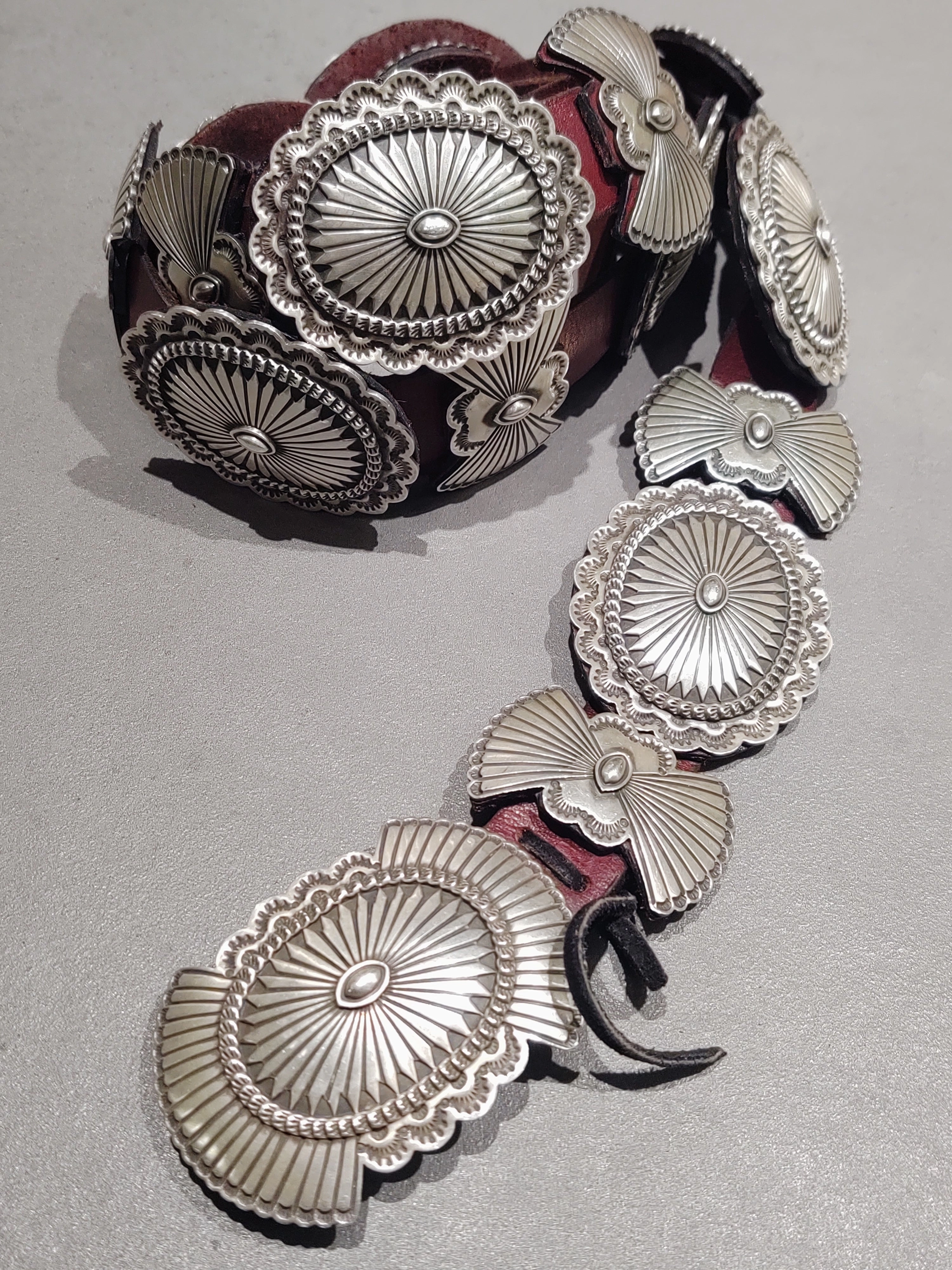 Trend Accent Cute Accent G. Begay Navajo Sterling Silver Concho Belt - Handmade Native American