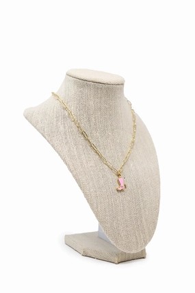 Light Pink Cowboy Boot Necklace Bohemian style
