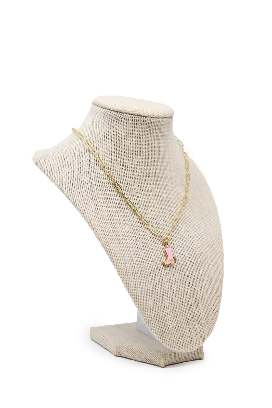 Light Pink Cowboy Boot Necklace Bohemian style