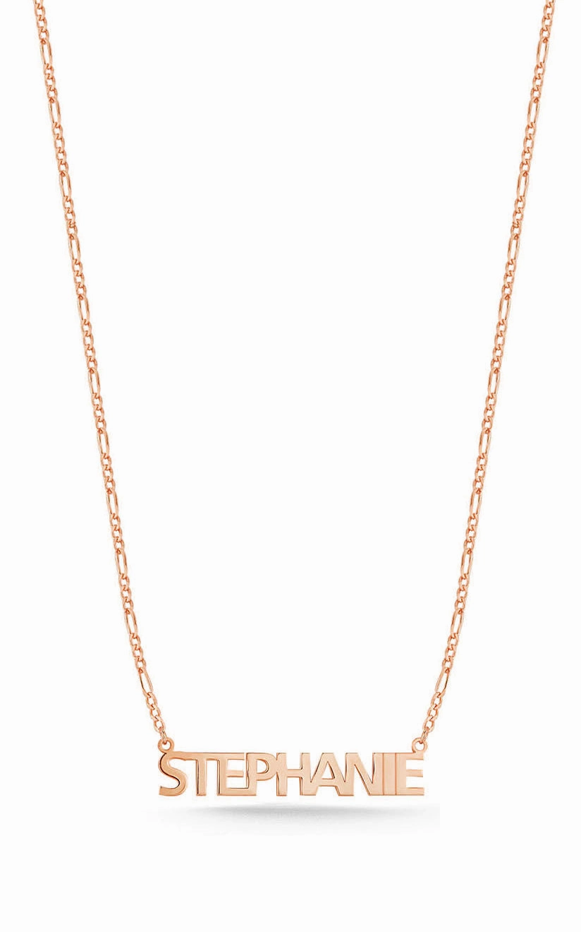 Great Present Simple Piece Solid Nameplate Pendant Necklace
