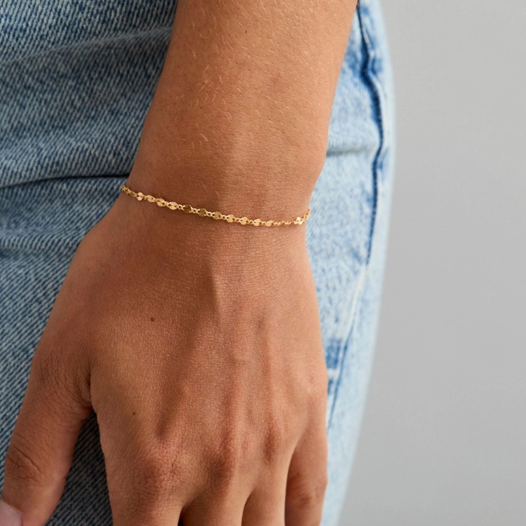 Tiny Dapped Links Chain Bracelet Gift Idea
