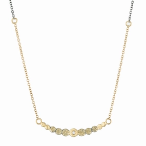Souvenir Jewelry Tiny Gold Dot Necklace - 22k/18k/14k Gold, Oxidized Silver   VS Diamond