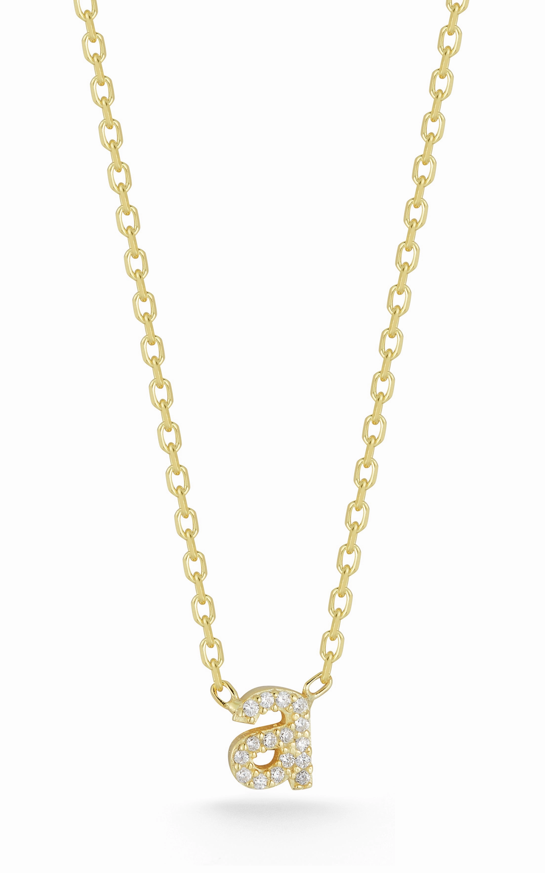 Work Gift Tiny Lowercase Pav?? Initial Necklace