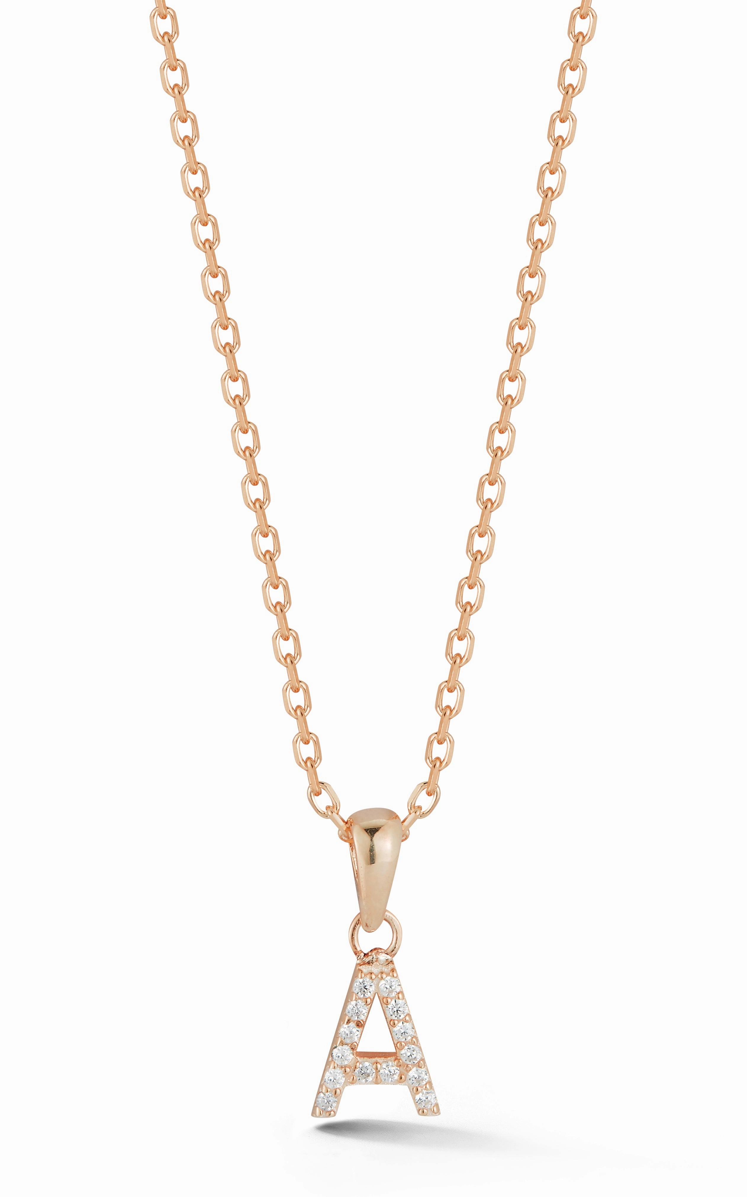 Tiny Pav?? Uppercase Initial Necklace Everyday Style