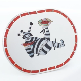 Polished Mood Dennis Edaakie Zuni Handmade Sterling Silver Koshare Clown Inlay Belt Buckle
