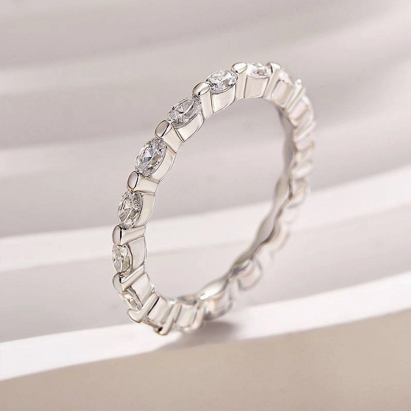 Louily Classic Yellow Gold Oval Cut Wedding Band Ring For Women In Sterling Silver Handmade Jewelry