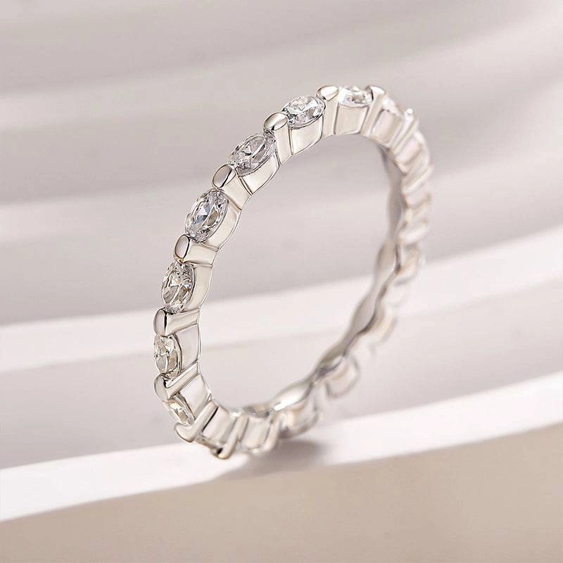 Timeless Favorite Louily Classic Yellow Gold Oval Cut Wedding Band Ring For Women In Sterling Silver