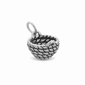 Precious Touch Basket Charm Sterling Silver