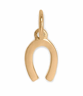 Unique Accent 14k Yellow Gold Horseshoe Charm