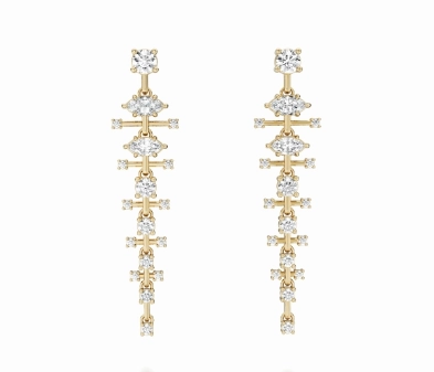 Classic Selection Noam Carver Latis Collection Marquise Dangle Diamond Earrings in 14K Yellow Gold (1.92ctw)
