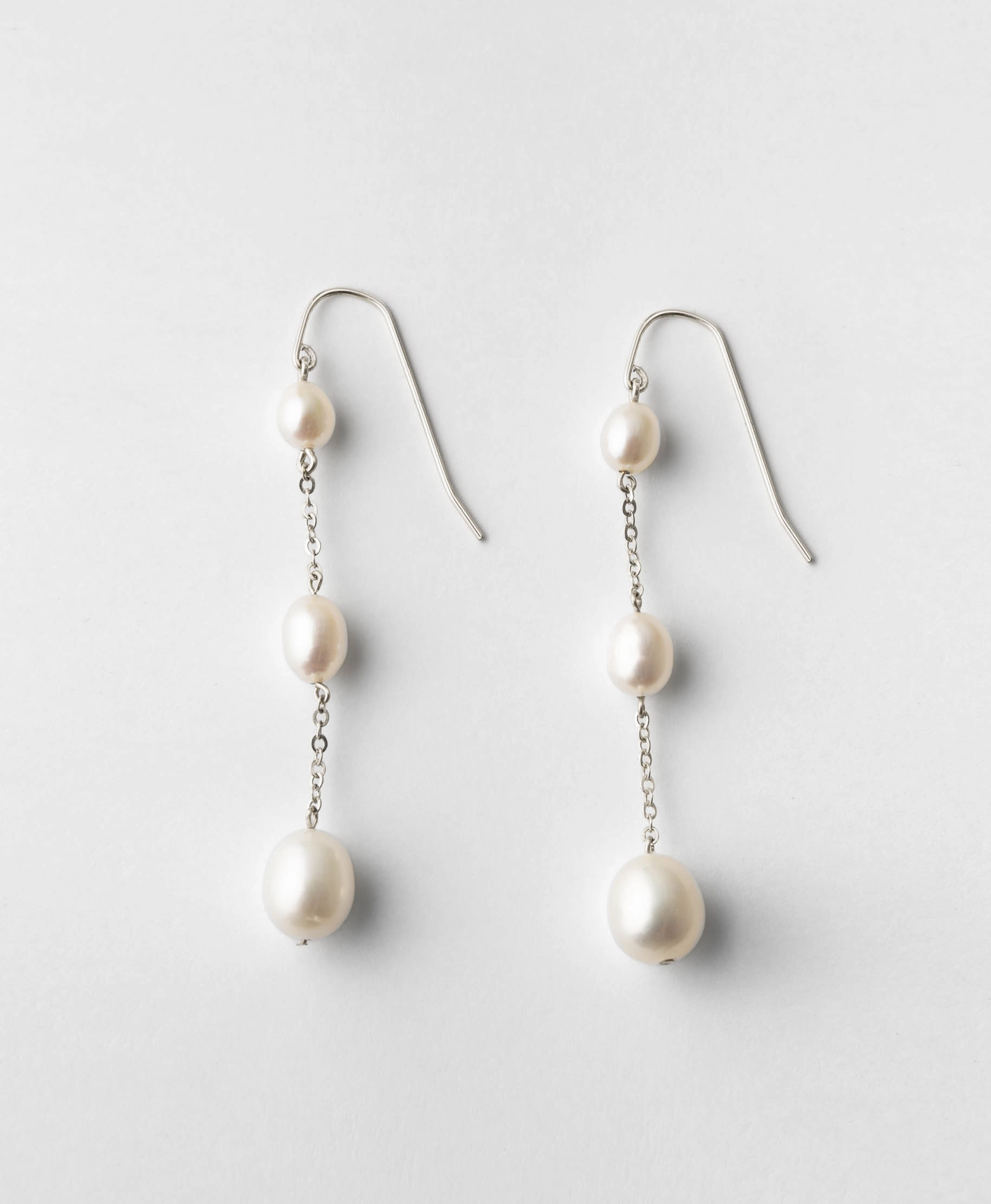Trinity Pearl Drop Earrings Radiant Highlight Power Look