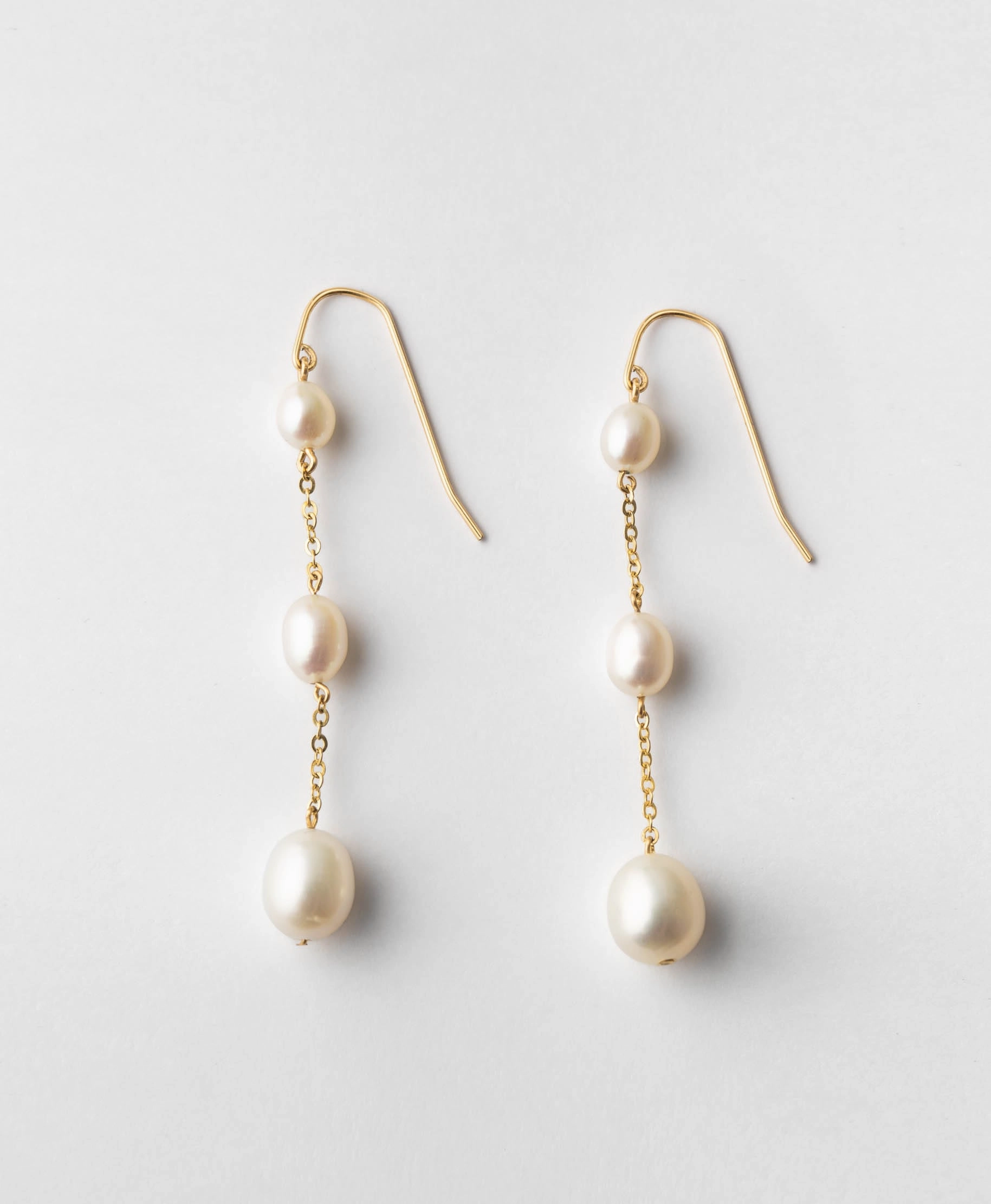 Signature Sparkle Star Detail Trinity Pearl Drop Earrings